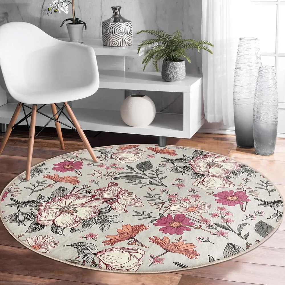 Prateľný okrúhly koberec vhodný pre robotické vysávače ø 80 cm Comfort – Mila Home