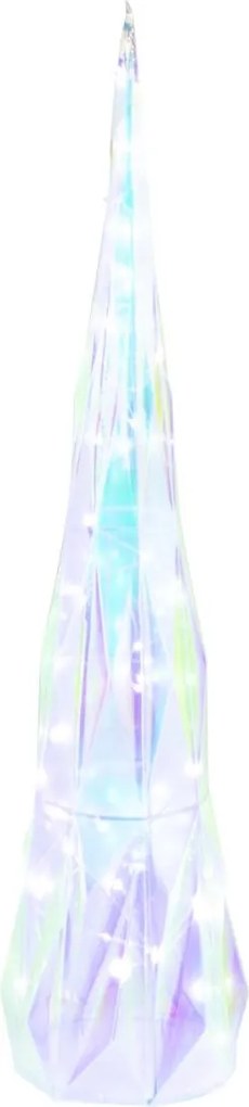 Kúzelná LED dekorácia v stromčeku diamantu Dúhová strieborná J-line – 17*17*80 cm