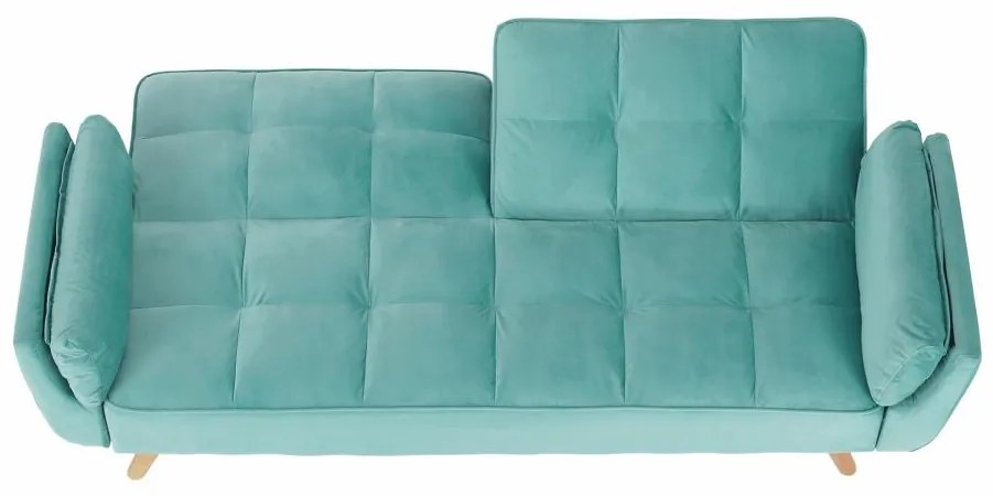 Pohovka rozkladacia, neo mint látka Velvet/dub, FILEMA
