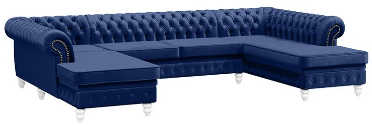 PROXIMA.store - Luxusná sedačka CHESTERFIELD LONG U FARBA NÔH: orech, DRUH LÁTKY: TORRE - 4, FARBA OZDOBNÝCH ŠPENDLÍKOV: chróm