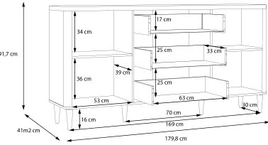 Komoda VIRO so zásuvkami hnedá/béžová