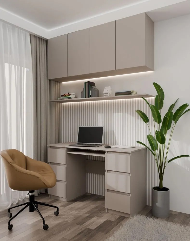 Písací stôl KUBA 130 cm caffe latte