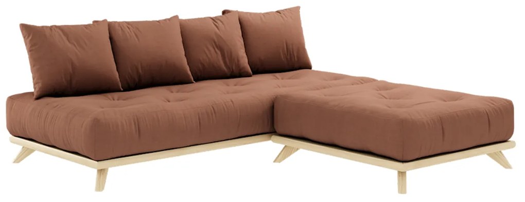 Variabilná pohovka Senza Clear lacquered/Clay brown 85 × 200 × 90 cm