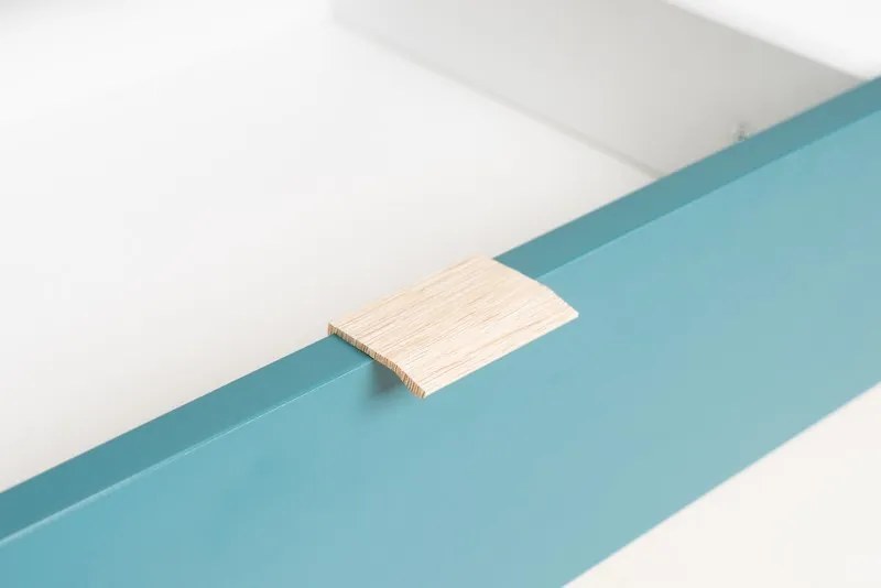 TV skrinka Cuba, dub/biela/šedá/petrolejová