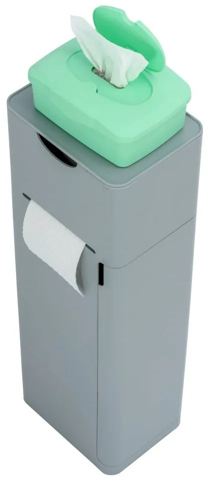 Sivý plastový stojan na toaletný papier so štetkou Imon – Wenko