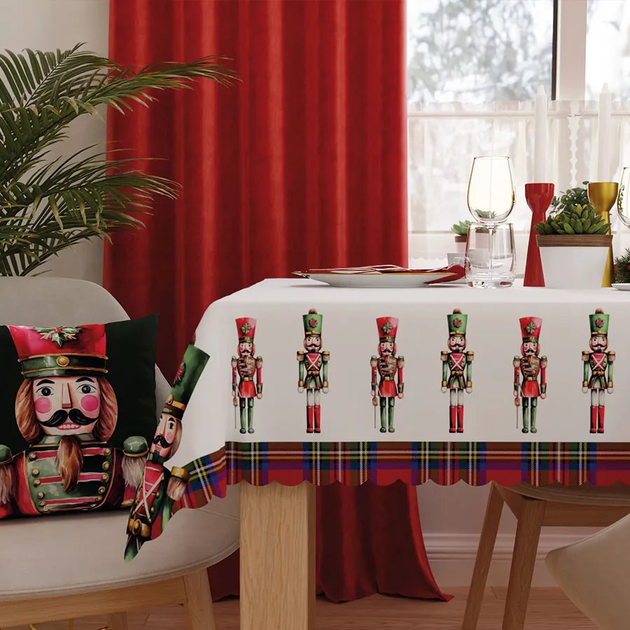 Vianočný obrus Luskáčik Karo 140x200 cm | INTERMEDIC SK