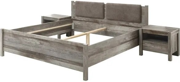 Sconto Posteľ s nočnými stolíkmi MARACANA driftwood, 180x200 cm