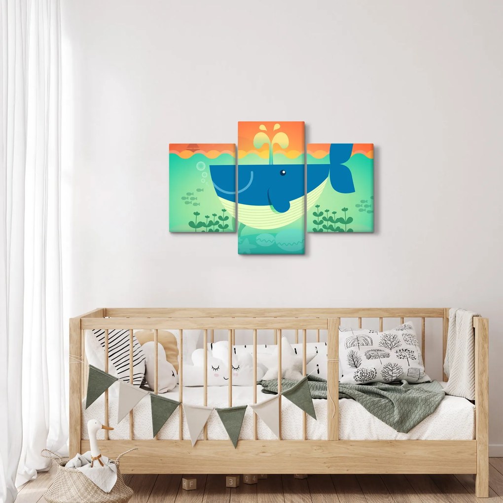 Obraz - Veselá veľryba (90x60 cm)