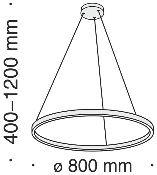 Maytoni MOD058PL-L42B3K - LED Luster na lanku RIM LED/51W/230V pr. 80 cm čierna