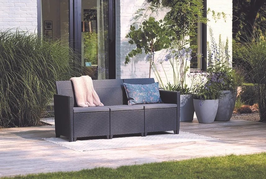 Allibert CLAIRE 3 SEATERS SOFA - grafit