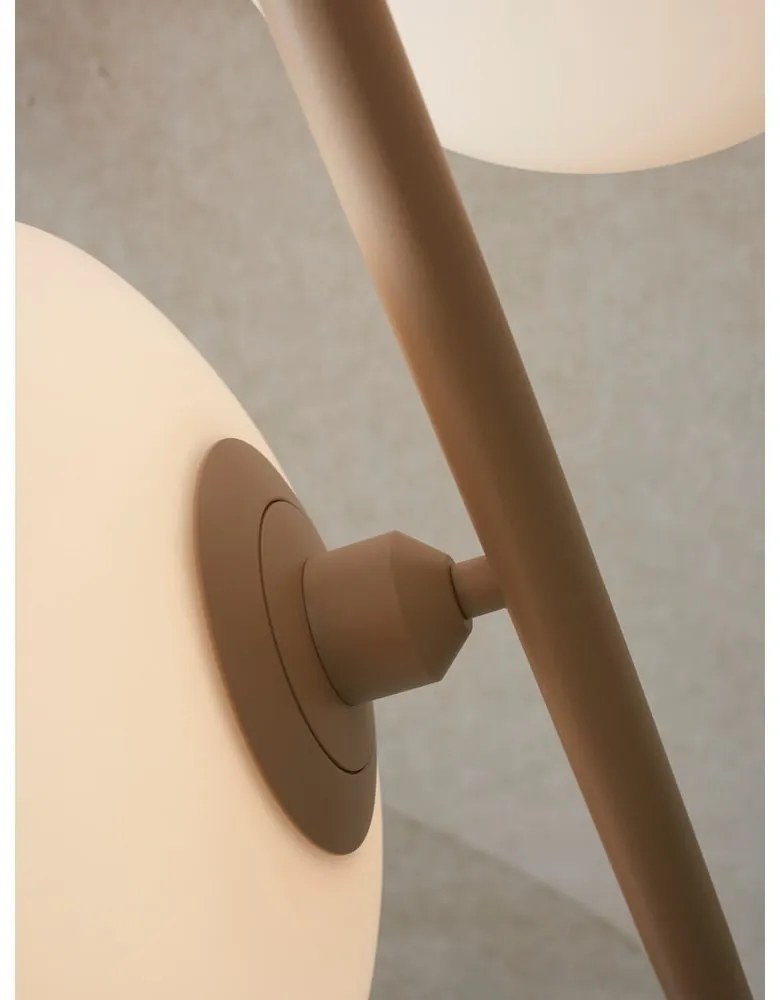 Krémovobiela stojacia lampa so skleneným tienidlom (výška 161 cm) Sapporo – it's about RoMi