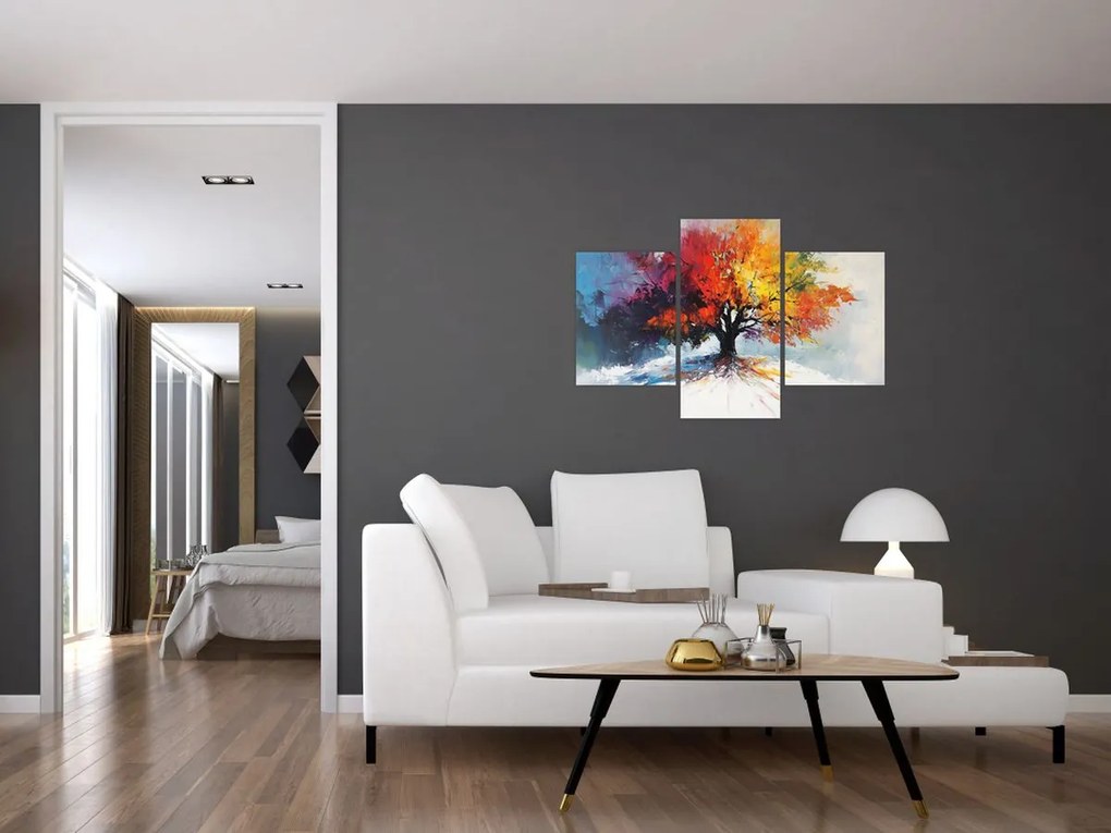 Obraz - Pestrofarebný strom (90x60 cm)