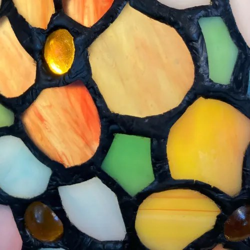 Dekoračná Tiffany lampa KORYTNAČKA KVIETKY 21*14 cm