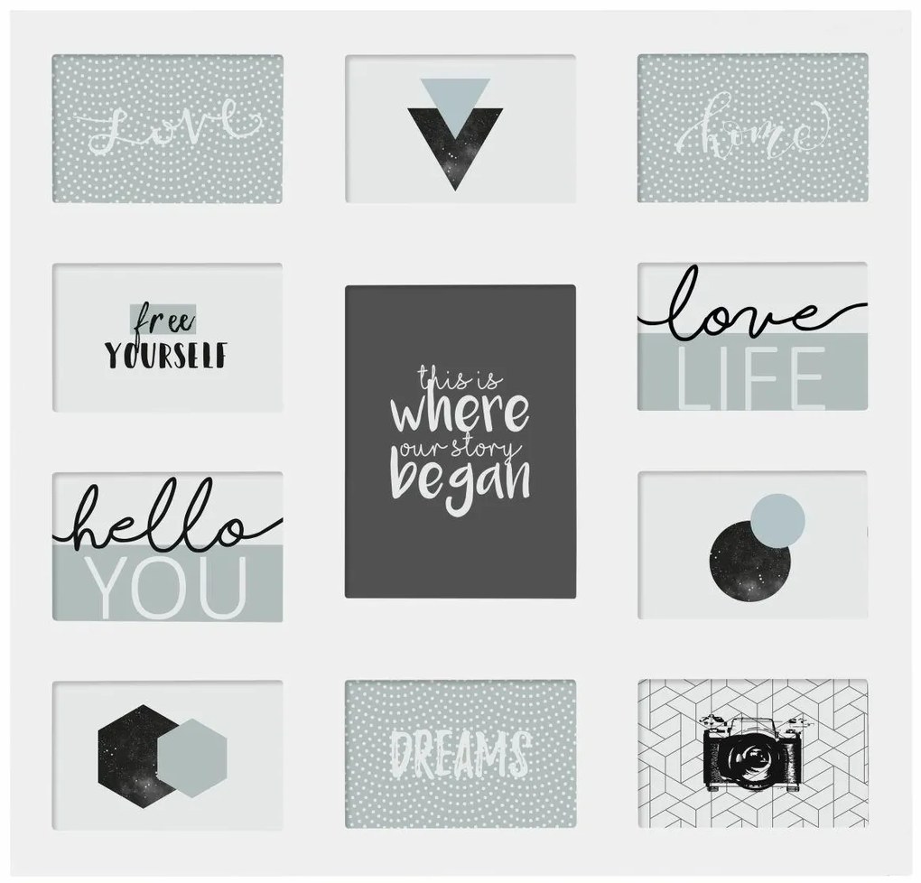 Nástenný fotorámik Gael White 53x55 cm