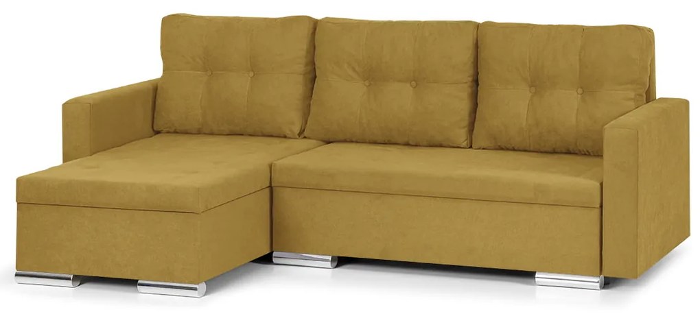 Rohová sedacia súprava s funkciou spania FELIX Žltá