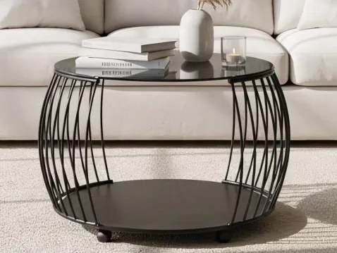 Okrúhly konferenčný stolík Shanghai, čierny/sivý%