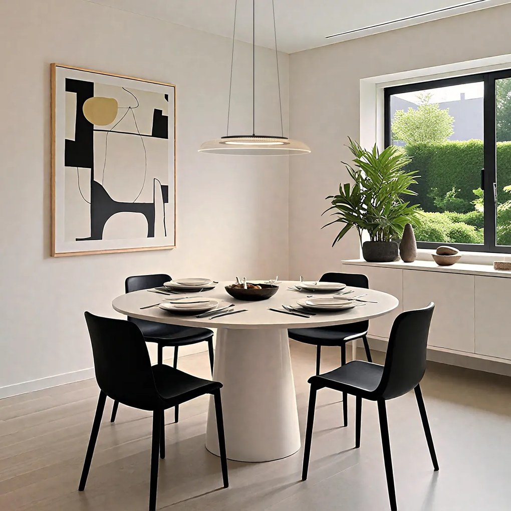 Dizajnové závesné svietidlo čierne a priehľadné s 3-stupňovým stmievaním - Scacrylic