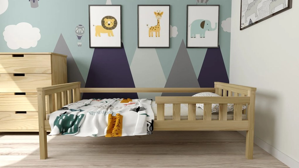 Detská posteľ MONTY 90 x 200 cm, borovica Rošt: Bez roštu, Matrac: Matrac COCO MAXI 20 cm