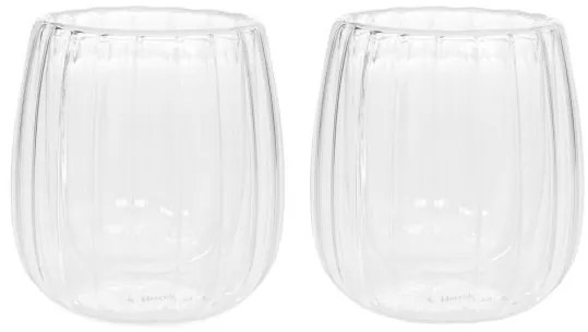 Sada dvoch pohárov CEMBRA GROOVE s dvojitým dnom 888118 250 ml