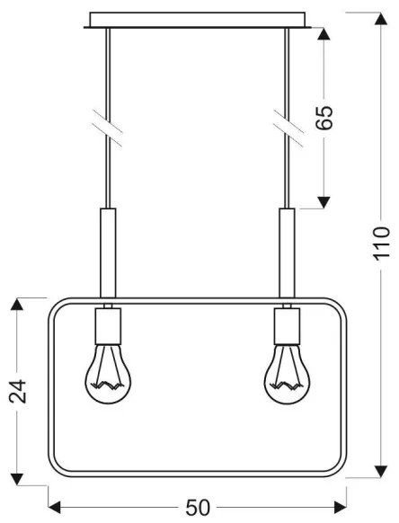 Luster na lanku FRAME 2xE27/60W/230V čierna