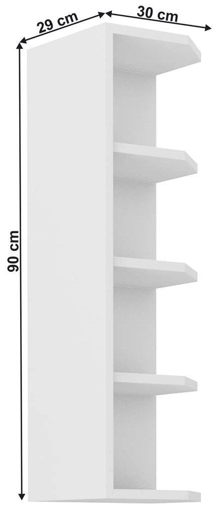Kondela Horná policová skrinka, biela, LULA 30 G-90 ZAK