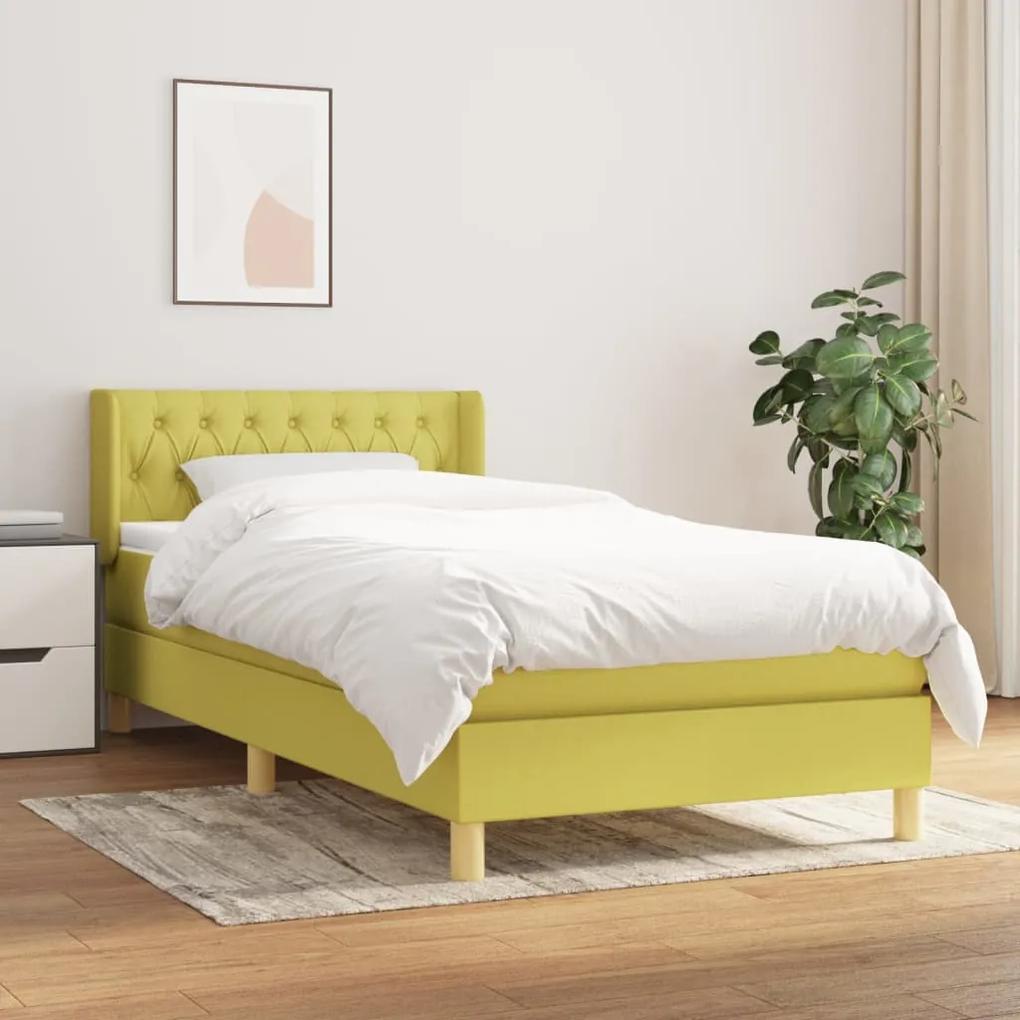 Boxspring posteľ s matracom zelená 100x200 cm látka 3130496