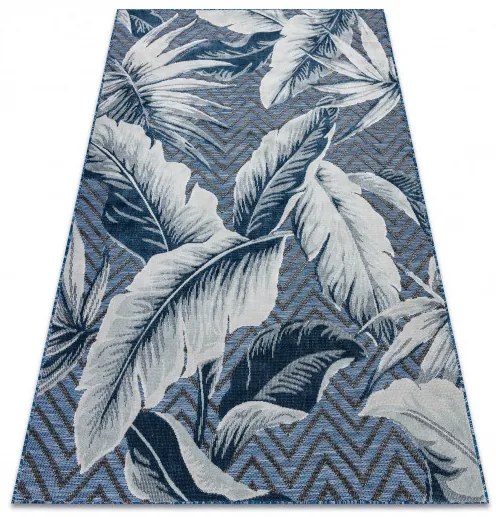 Kusový koberec Botanic 65242 Feathers navy – na von aj na doma, 157x220, modrá, chodba / predsieň, Dywany Łuszczów