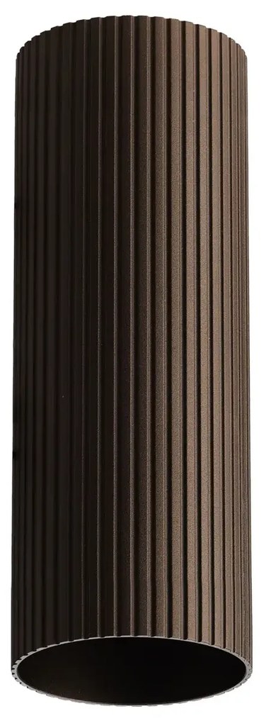 Minimalistické bodové svietidlo Lucas Ribbed Tube 40 kávová
