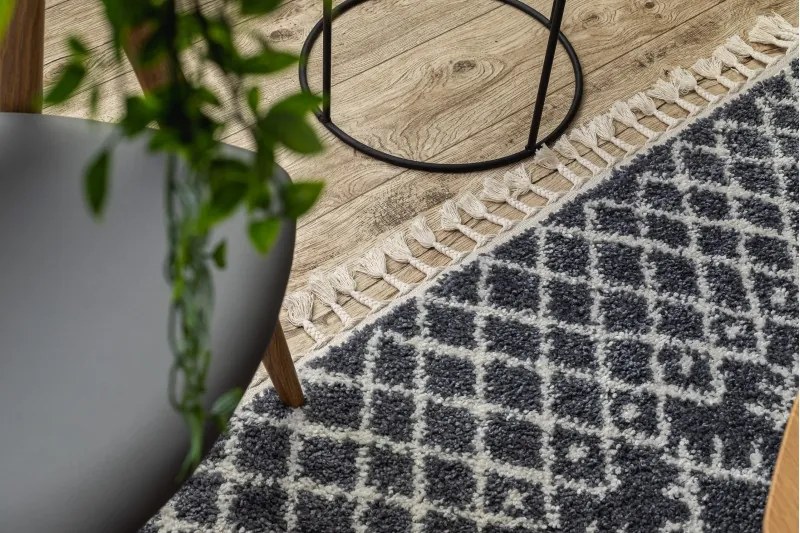 Dywany Łuszczów, Kusový koberec Berber Tanger B5940 grey and white, 160x220, šedá, obývacia izba