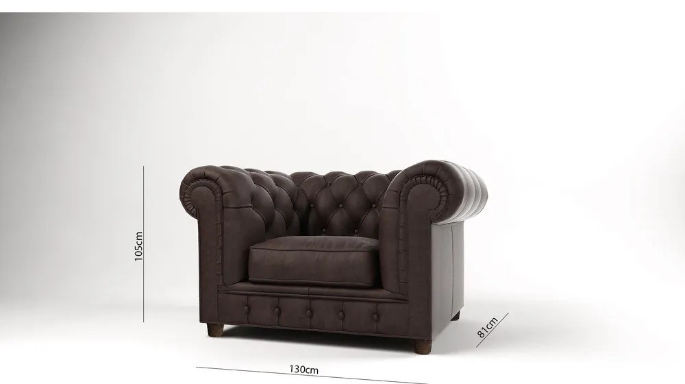 Tmavohnedé zamatové kreslo Cambridge - Ropez