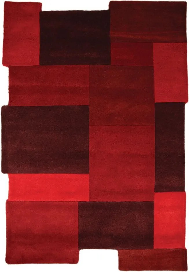POŠKODENÝ Kusový koberec Abstract Collage Red, 150x240, červená, chodba / predsieň, Flair Rugs