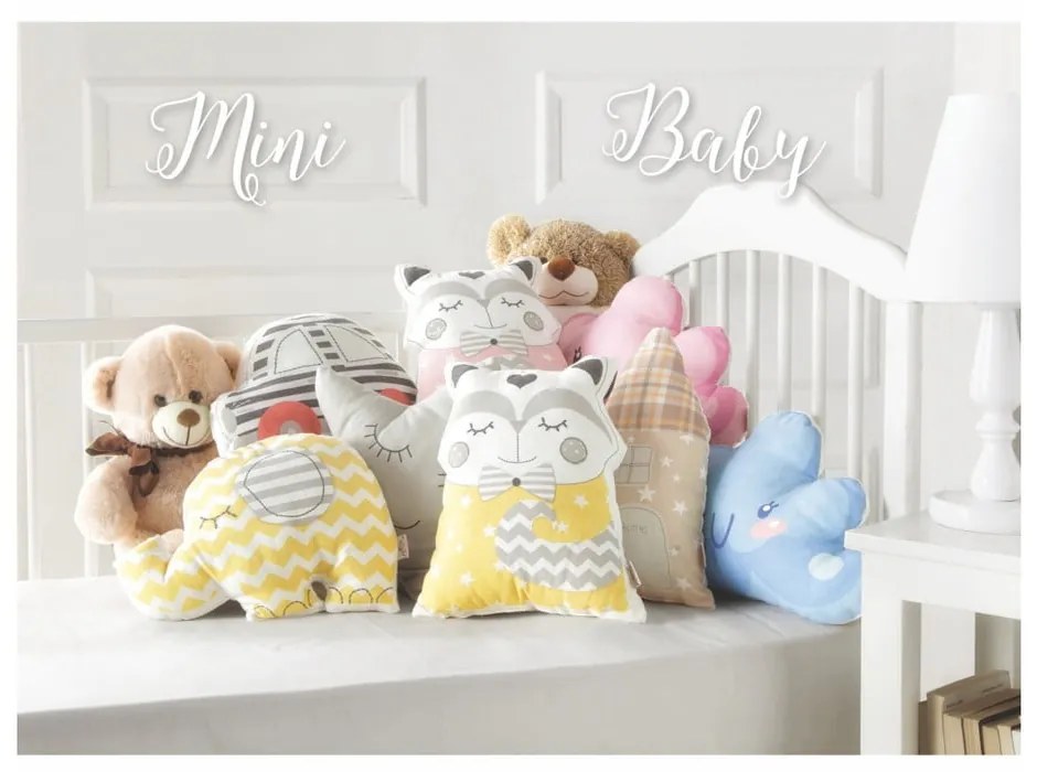 Hnedý detský vankúšik s prímesou bavlny Mike & Co. NEW YORK Pillow Toy Bear Cute, 22 x 30 cm