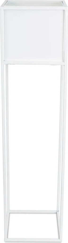KOVOVÝ KVETINÁČ SO STOJANOM PLAIN 90X24 CM BIELA
