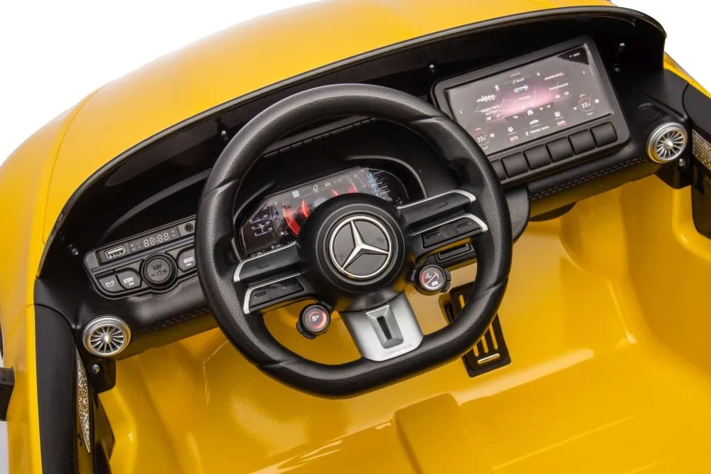 LEAN CARS Elektrické autíčko Mercedes AMG SL63 lakované, žlté
