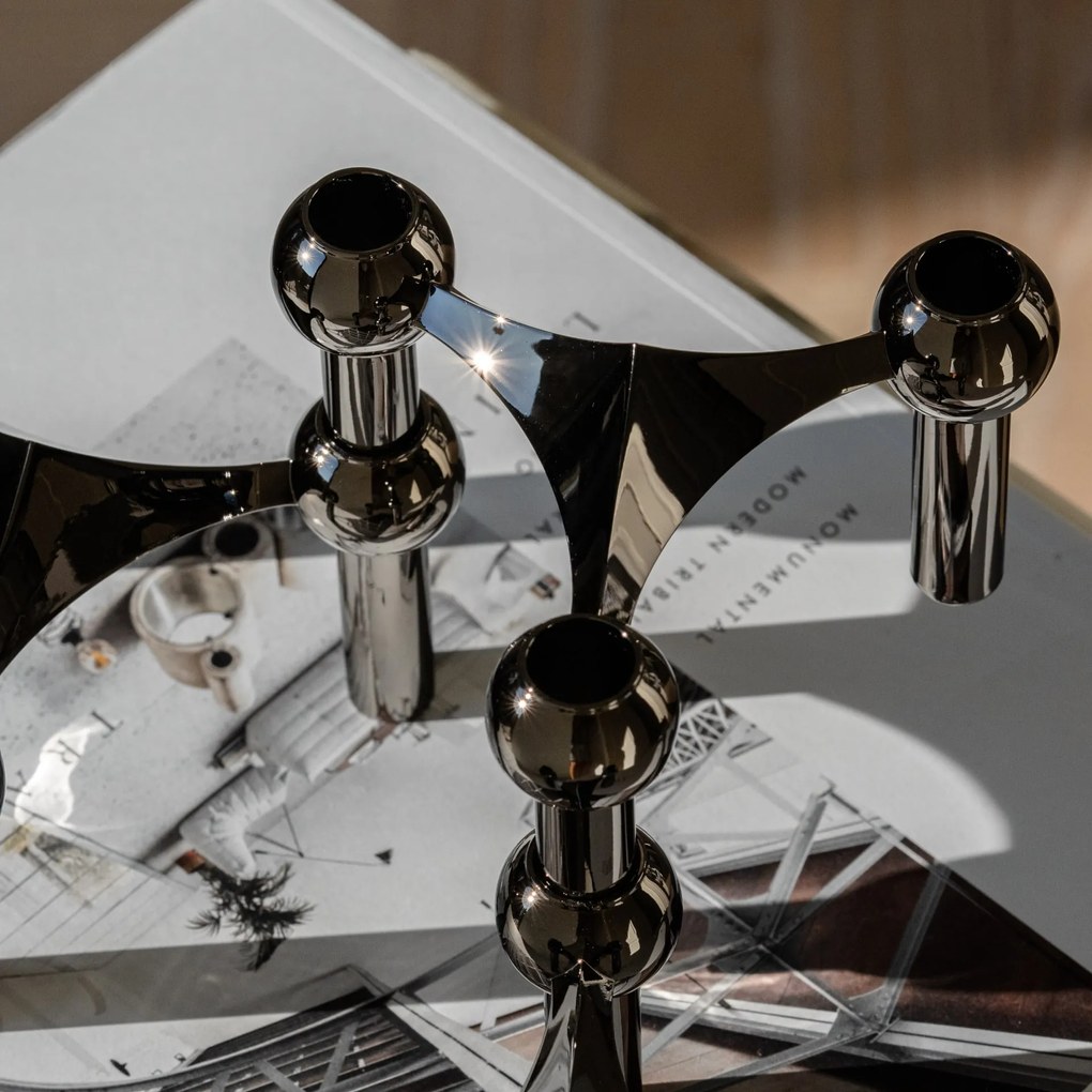 Stoff Nagel Designový svietnik STOFF Nagel Black Chrome