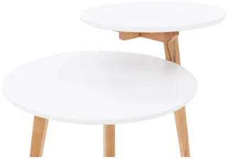Príručný stolík GAVINO, biela/dub
