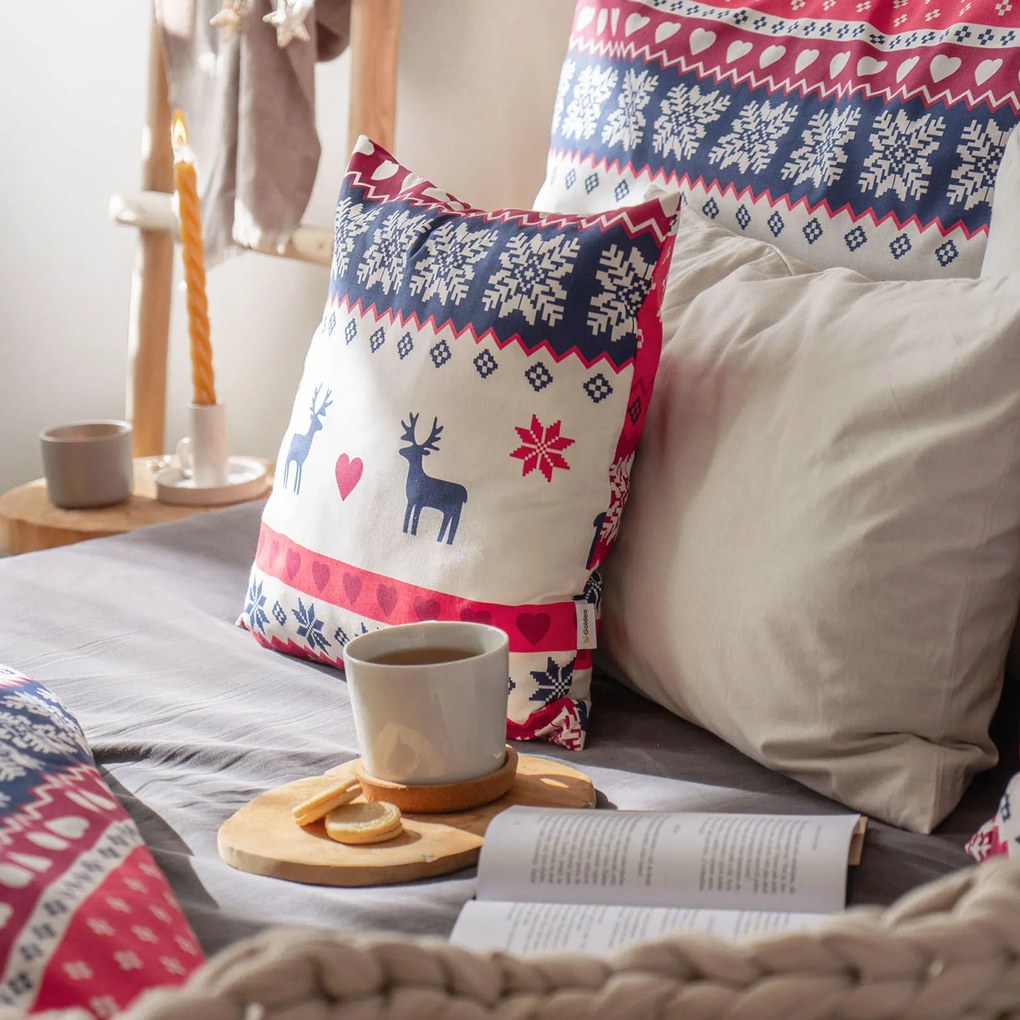 Goldea vianočná bavlnená obliečka na vankúš - nórsky vzor 40 x 40 cm