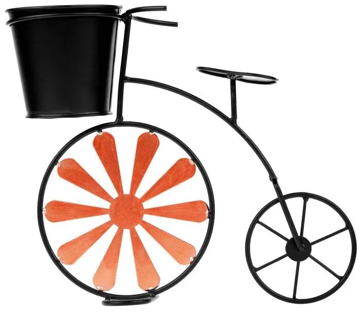 Kondela RETRO kvetináč v tvare bicykla, bordová/čierna, SEMIL