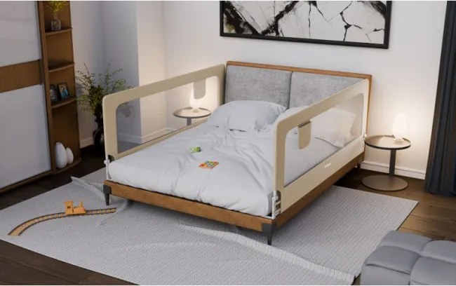 Bezpečnostná zábrana na posteľ Cover 30 béžová 200 cm