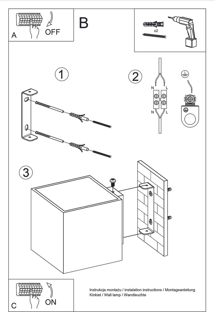 Nástenné svietidlo Quad, 1x béžové betónové tienidlo