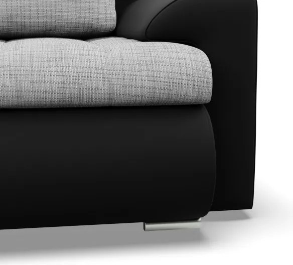 Sedacia súprava FORESTA ULL v tvare U sivá / čierna