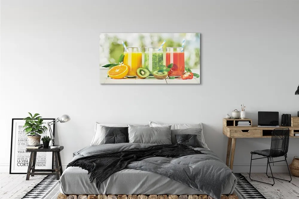 Obraz plexi Koktaily strawberry kiwi 125x50 cm