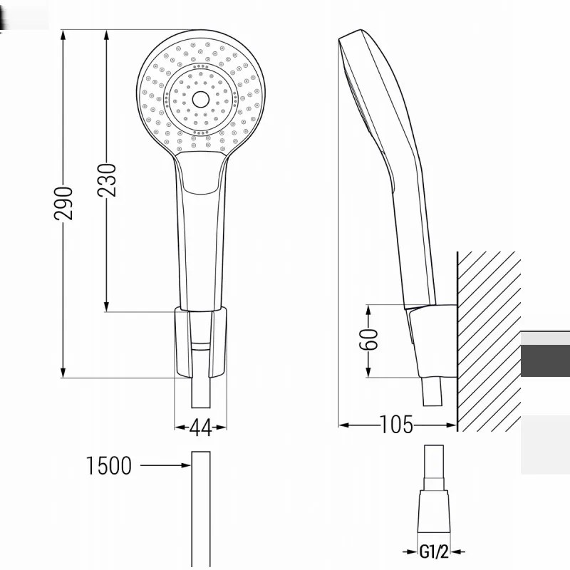 Mexen Pecos vaňová batéria so sprchovým setom R05, chróm - 7273R05-00