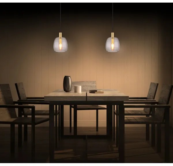 Globo 15789HM - Luster na lanku GARRI 1xE14/40W/230V pr. 16 cm mosadz