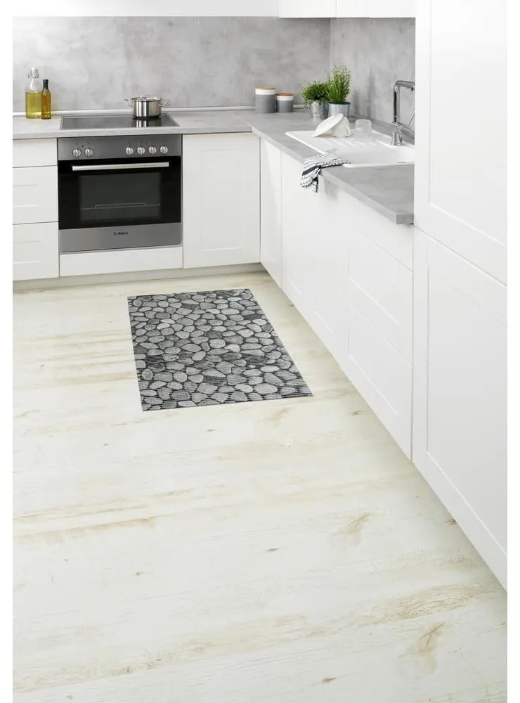 Sivá plastová kúpeľňová predložka 50x80 cm Sassi - Wenko