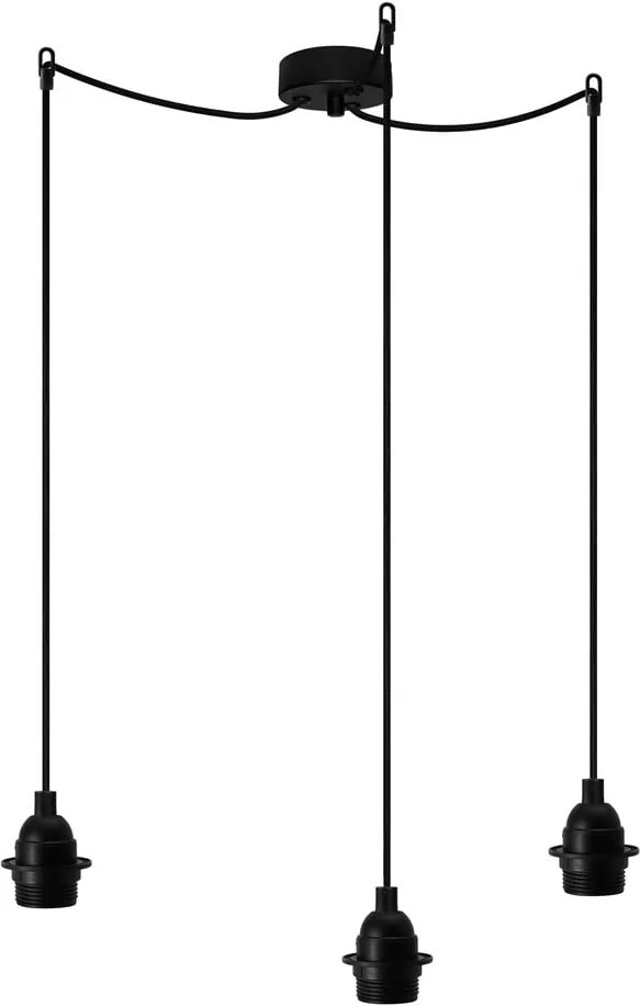 Čierne trojramenné závesné svietidlo Bulb Attack Uno Primary