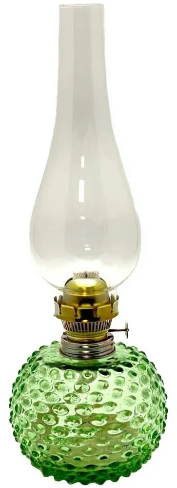 Floriánova huť Petrolejová lampa EMA 38 cm svetlozelená FL0039