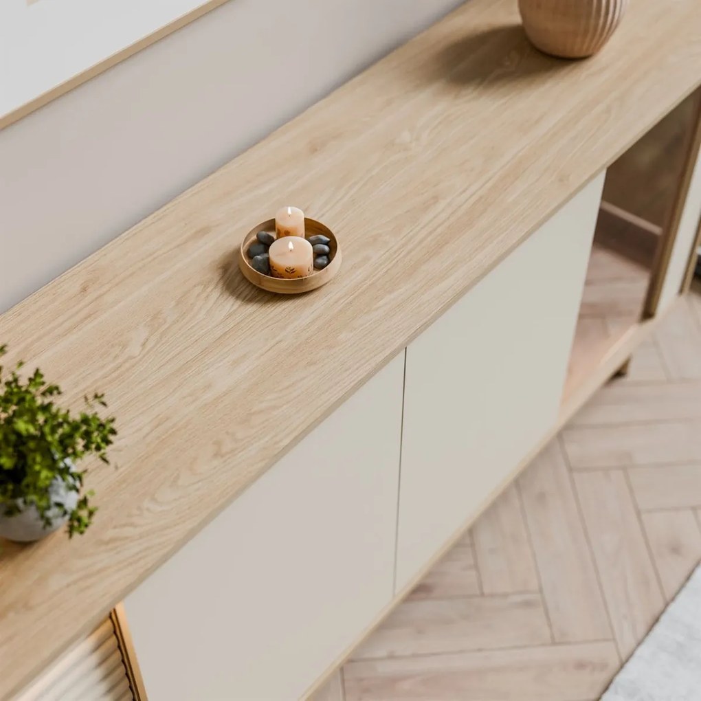 KOMODA CELESTINO 3D1W DUB + KAŠMÍR 184 cm