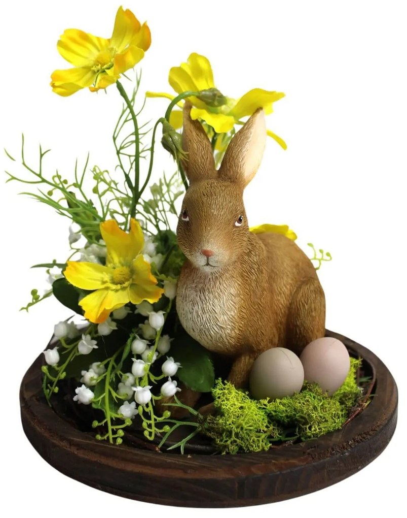 Veľkonočná dekorácia zajac v kupule 28cm