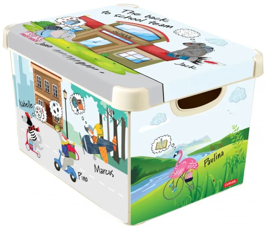 Úložný plastový box BACK TO SCHOOL, 39,5 x 24 x 29,5 cm